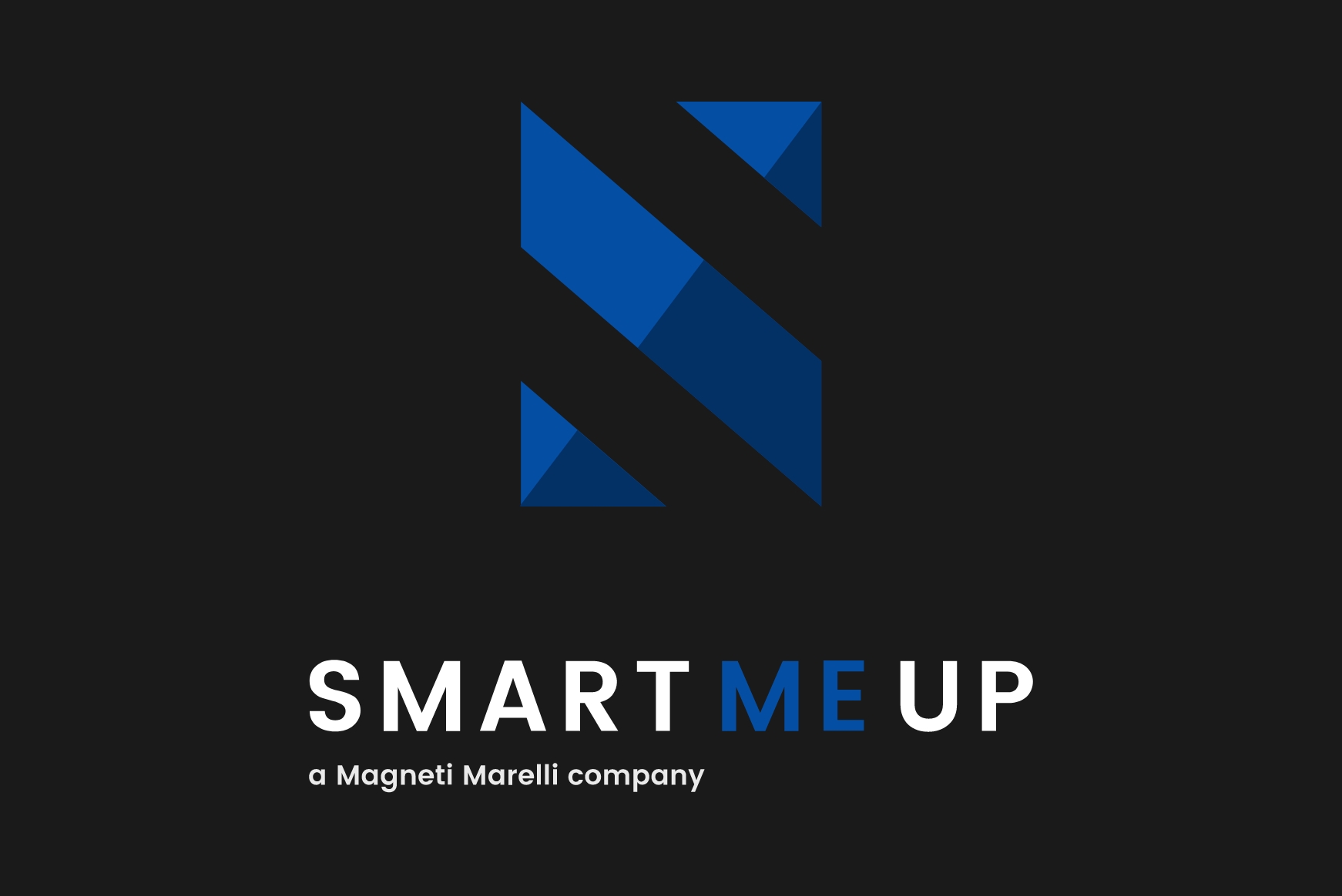 logotype de smart me up blanc et bleu